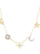 Lord & Taylor 14k Goldplated Celestial Charms Necklace