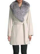 Sofia Cashmere Hollywood Fox Fur Wrap Coat