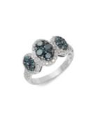 Effy Blue & White Diamonds 14k White Gold Ring