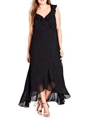 City Chic Plus Ruffle Wrap Maxi Dress