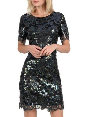 Molly Bracken Sequined Paisley Party Dress