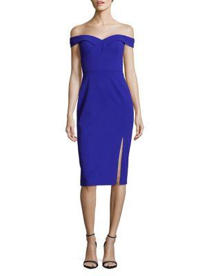 Aidan By Aidan Mattox Off-the-shoulder Midi Dress