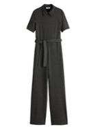 Mango Pinstriped Long Zip Jumpsuit