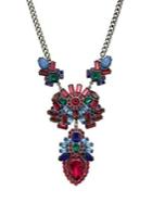 Design Lab Sterling Silver Multicolored Statement Necklace