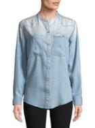 Calvin Klein Jeans Mandarin Collar Button-down Shirt