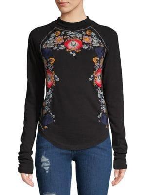 Free People Floral Cotton Top