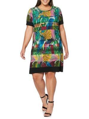 Rafaella Plus Botanical-print A-line Dress