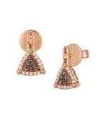 Le Vian Chocolatier 14k Strawberry Gold, Vanilla & Chocolate Diamonds Triangle Drop Earrings