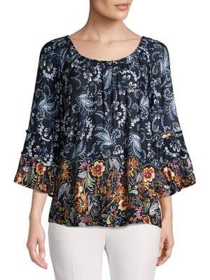 Democracy Paisley Three-quarter Blouse