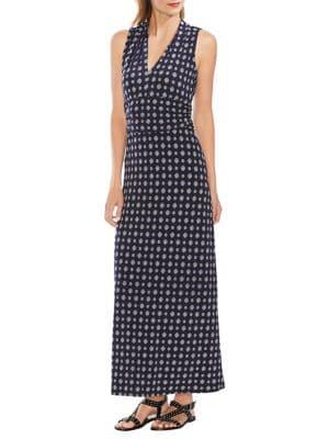Vince Camuto Petite Printed A-line Maxi Dress