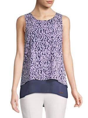 Michael Michael Kors Printed High-low Top