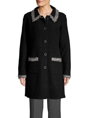 Karl Lagerfeld Paris Fringe Textured Jacket