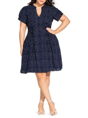 City Chic Plus Blue Skies A-line Dress