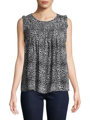 Michael Michael Kors Petite Ruffled Cap-sleeve Top