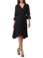 Tahari Arthur S. Levine Polka-dot Chiffon Wrap Dress