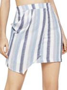 Bcbgeneration Striped Asymmetrical Cotton Mini Skirt