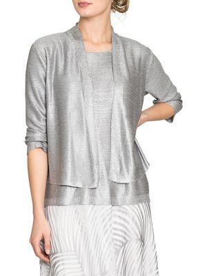 Nic+zoe Beach Stone Open Front Cardigan