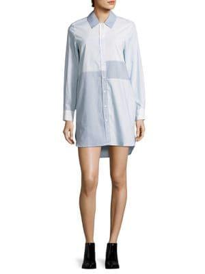 French Connection City Stripe Long-sleeve Shirtdress