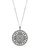 Lord & Taylor Sterling Silver And Marcasite Pendant Necklace