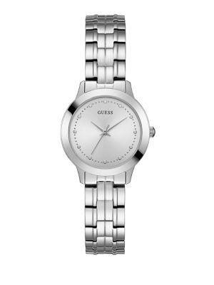 Guess Silvertone Stainless Steel Bracelet Watch