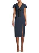 Cooper St Bow Ruffled Sheath Dress