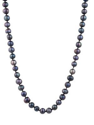 Carolee 8mm Black Freshwater Pearl Single-strand Necklace