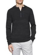 Calvin Klein Ribbed Panel Hooded Sweater