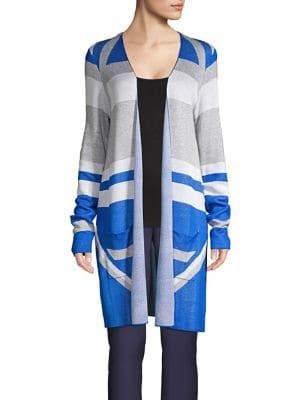Joseph A Malibu Printed Open Front Cardigan