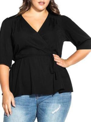 City Chic Plus Wrap Me Up Top
