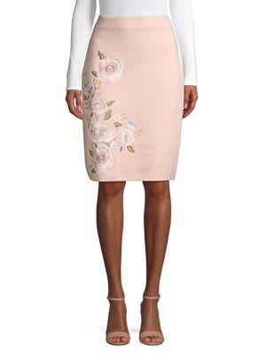 Calvin Klein Embroidered Cotton Pencil Skirt