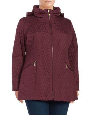 Ellen Tracy Plus Mixed Quilted Barn Coat