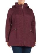 Ellen Tracy Plus Mixed Quilted Barn Coat