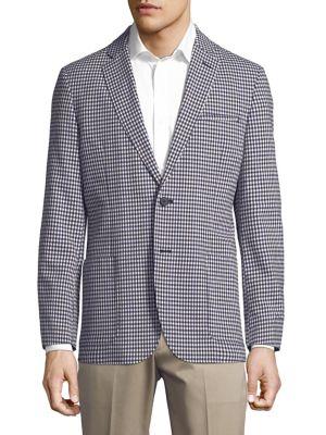 Karl Lagerfeld Paris Textured Gingham Blazer