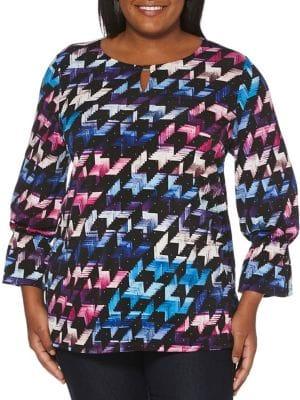 Rafaella Plus Plus Abstract Printed Top