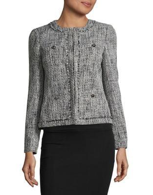 Karl Lagerfeld Paris Textured Crewneck Jacket