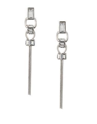 Vince Camuto Crystal Linear Tassel Fringe Earrings