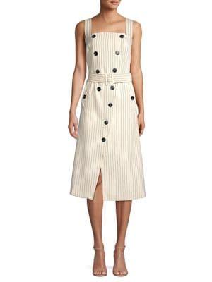 Caara Lody Button Striped Belted Dress