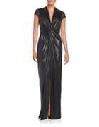 Halston Heritage Metallic Jersey Gown