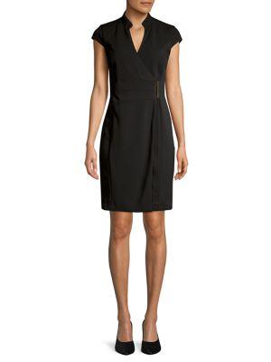Calvin Klein Cap-sleeve Wrap Dress