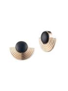 Trina By Trina Turk Retro Metals Goldtone Ribbed Clip-on Earrings