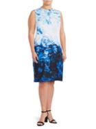 Calvin Klein Plus Abstract Floral Sheath Dress