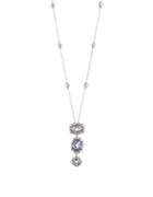 Judith Jack Cubic Zirconia, Marcasite & Sterling Silver Long Necklace