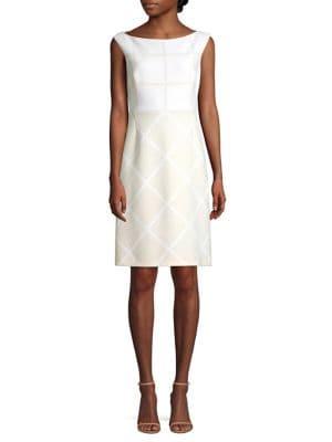 Elie Tahari Lacey Windowpane Check Sheath Dress