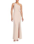 Adrianna Papell One-shoulder Ruched Gown