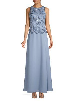 J Kara Embellished Evening Gown