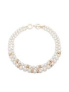 Anne Klein Goldtone, Faux Pearl & Crystal Link Necklace