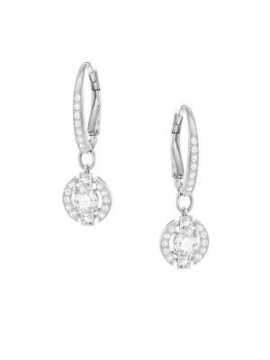 Sparkling Dance Round Swarovski Crystal Drop Earrings