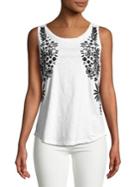 Lord & Taylor Petite Embroidered Tank Top