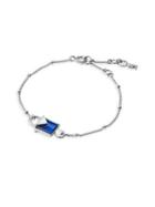 Michael Kors Blue Sapphire Quartz & Sterling Silver Mercer Padlock Charm Bracelet