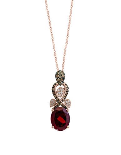 Effy Final Call Rhodolite, Diamond, Brown Diamond And 14k Rose Gold Pendant Necklace